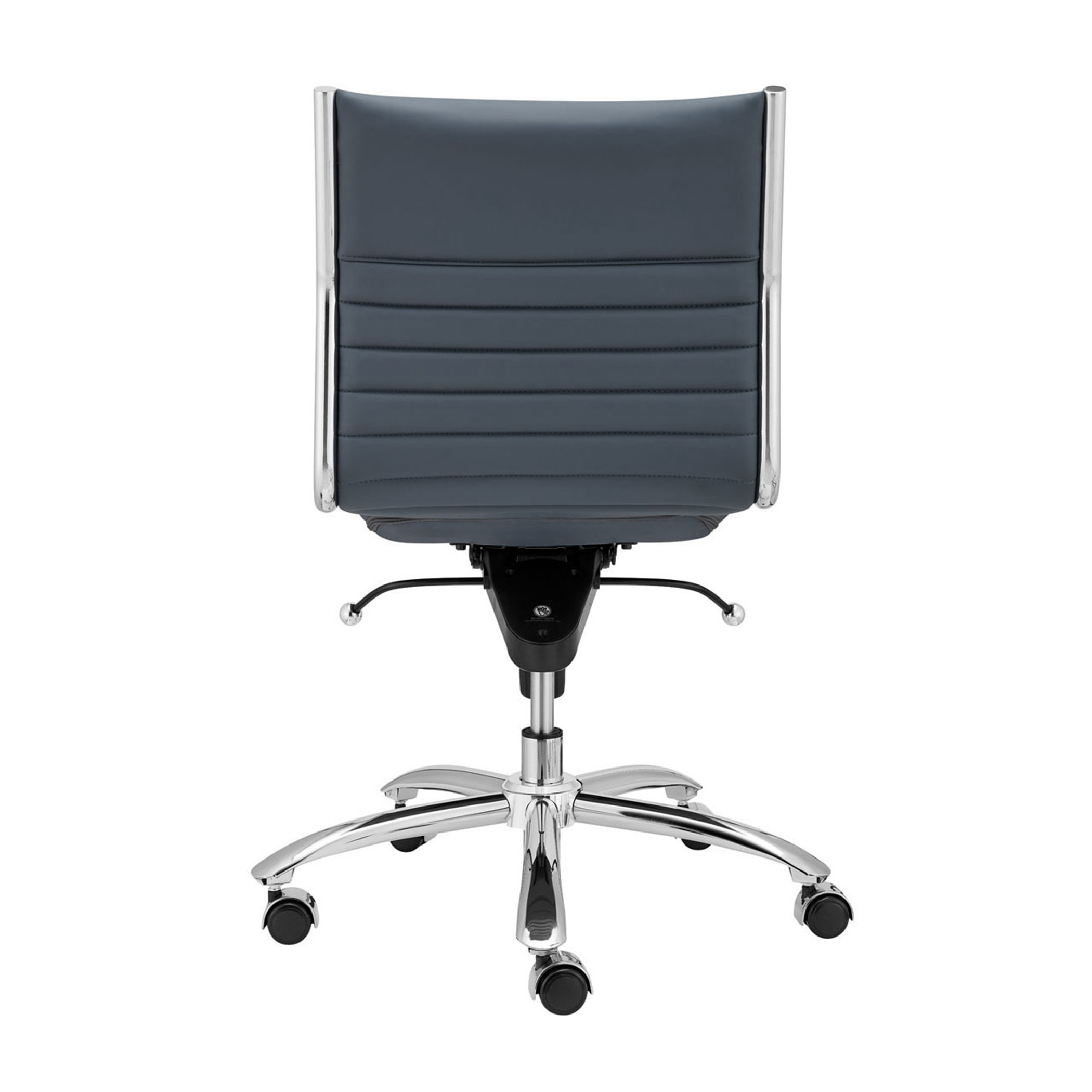 ES506 Armless Chair in Blue with Chromed Steel Base