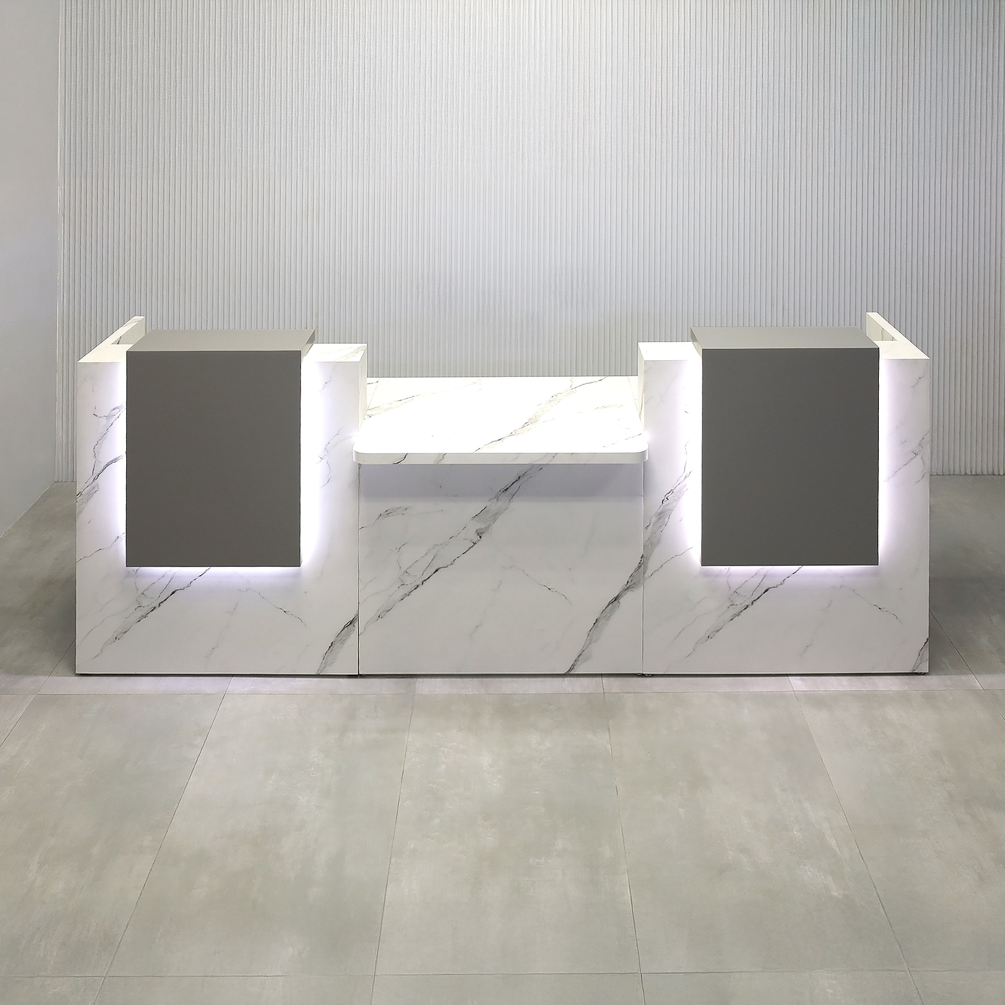 Chicago Double Counter ADA Compliant Desk with Calcutta Stone PVC Desk - 108 In. - Stock #338