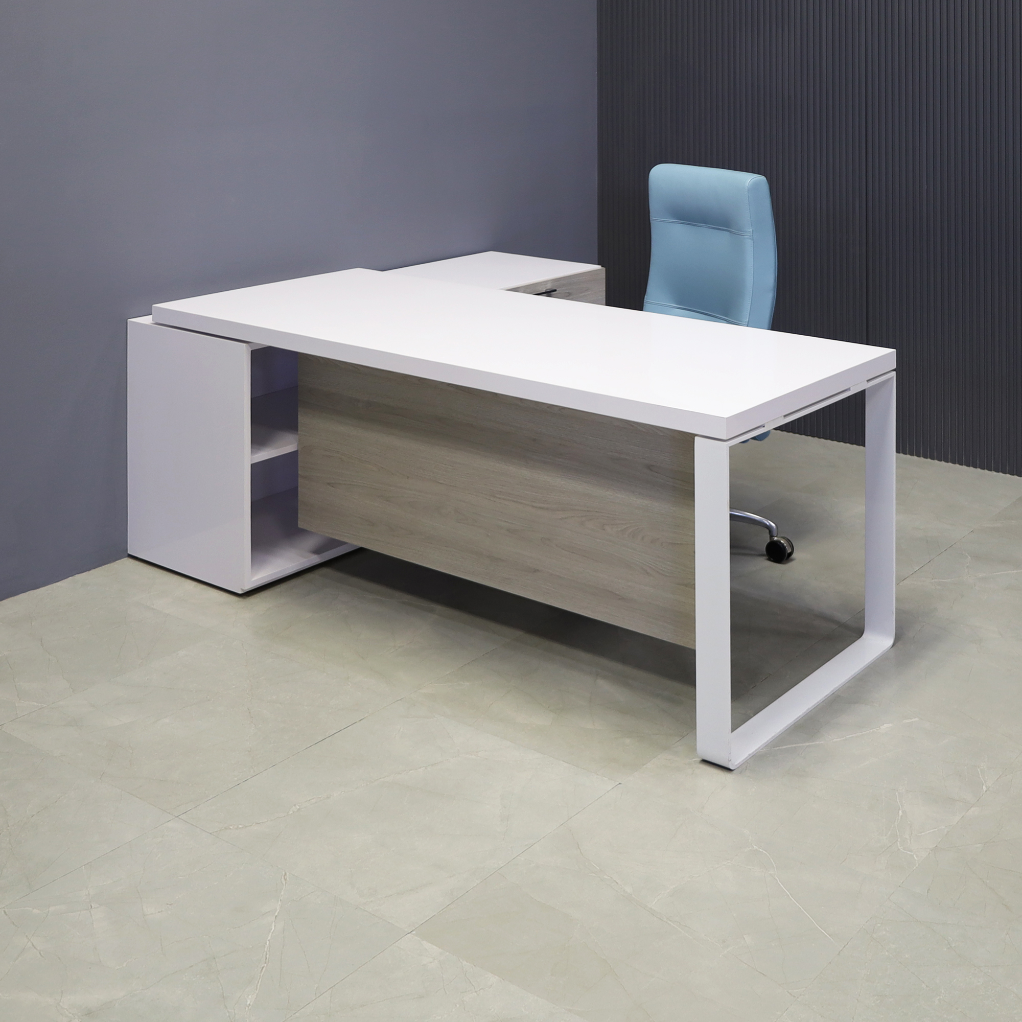 Aspen Executive Desk With Credenza and Laminate Top