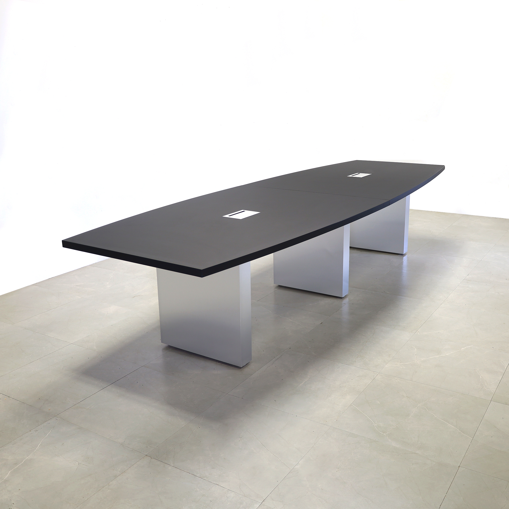 Newton Boat Shape Conference Table with Laminate Top and X1 Base