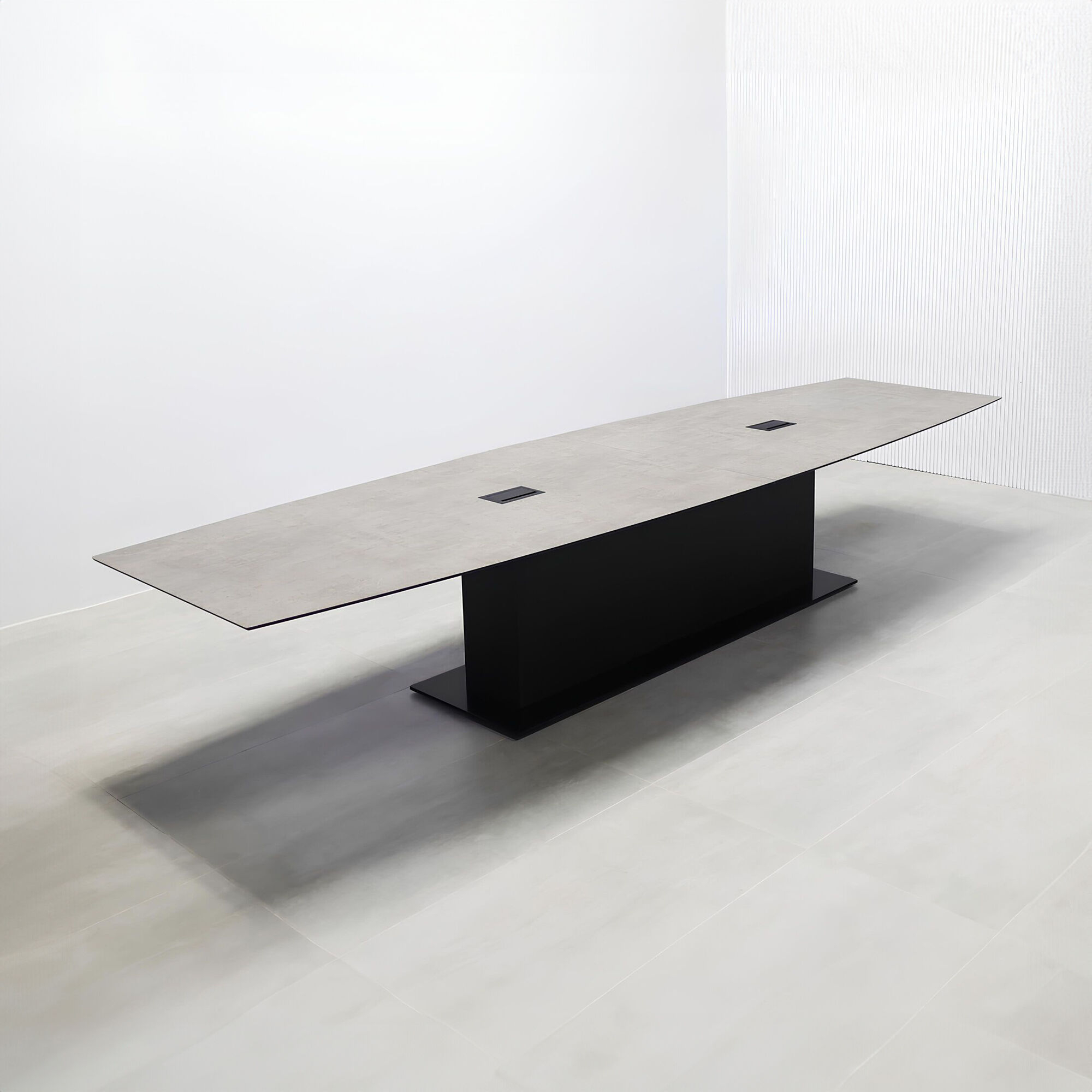 Aurora Boat Shape Conference Table with Engineered Surface Top and X3 Base