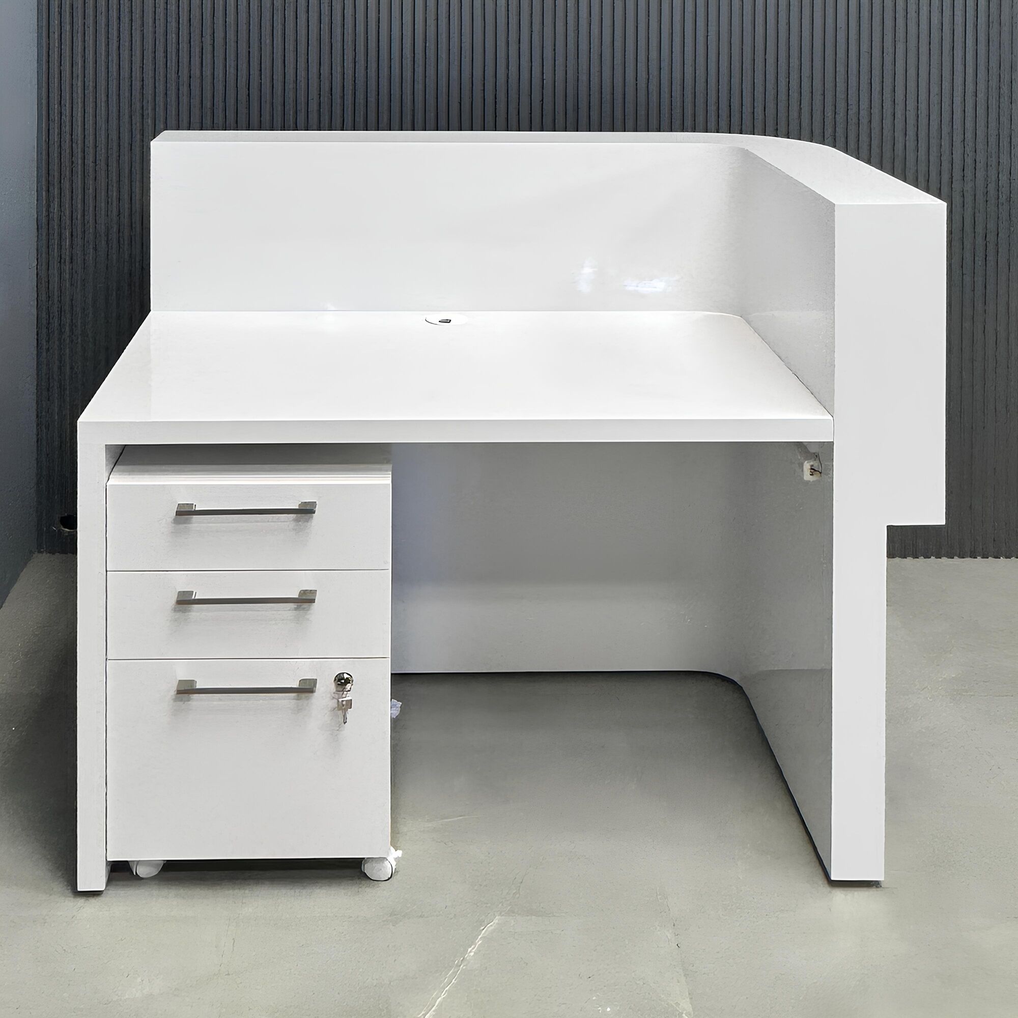 Nola L-Shape Curved Custom Reception Desk