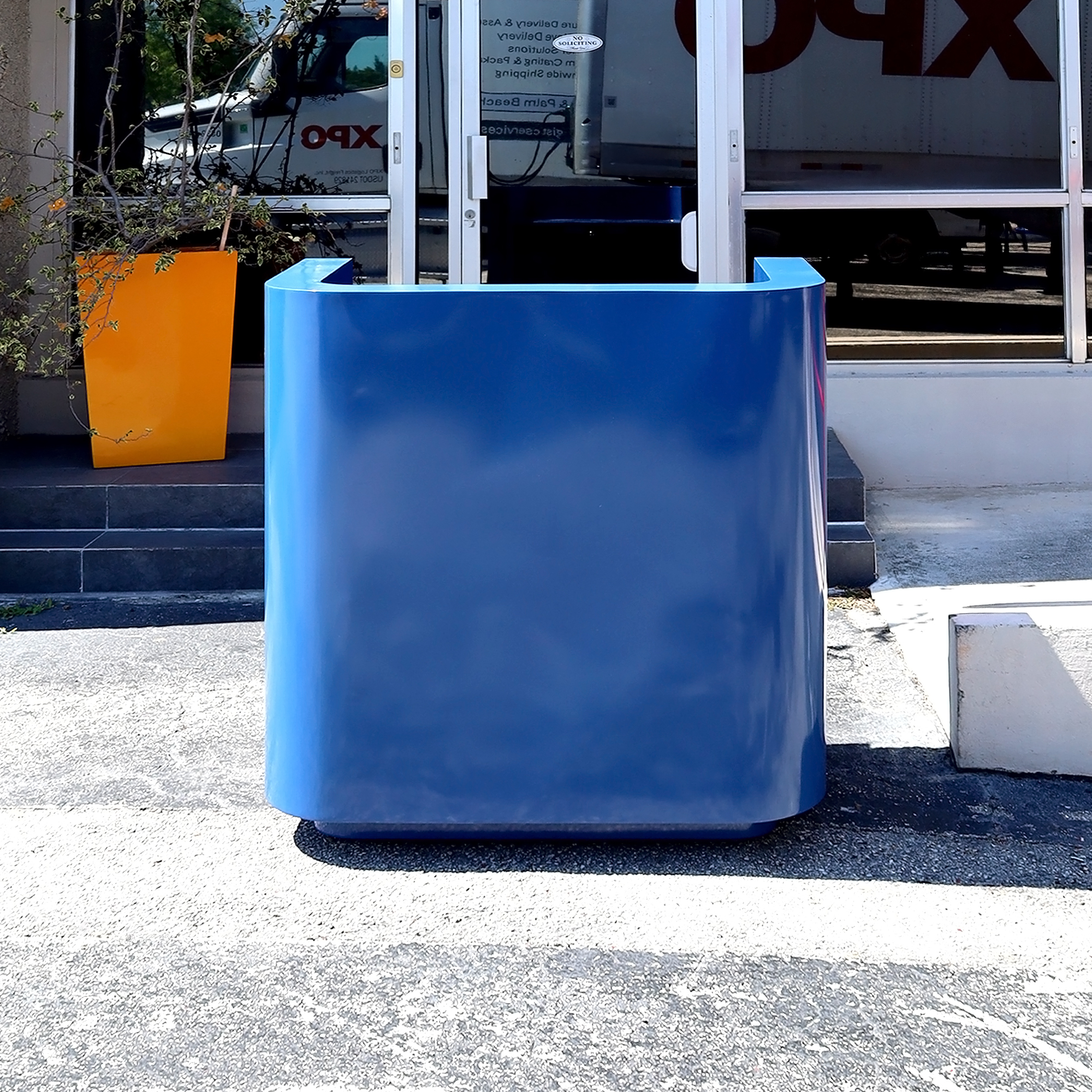 Valet & Host Desk in Blue Metal Powder Coated Finish - 42 In. - Stock #335