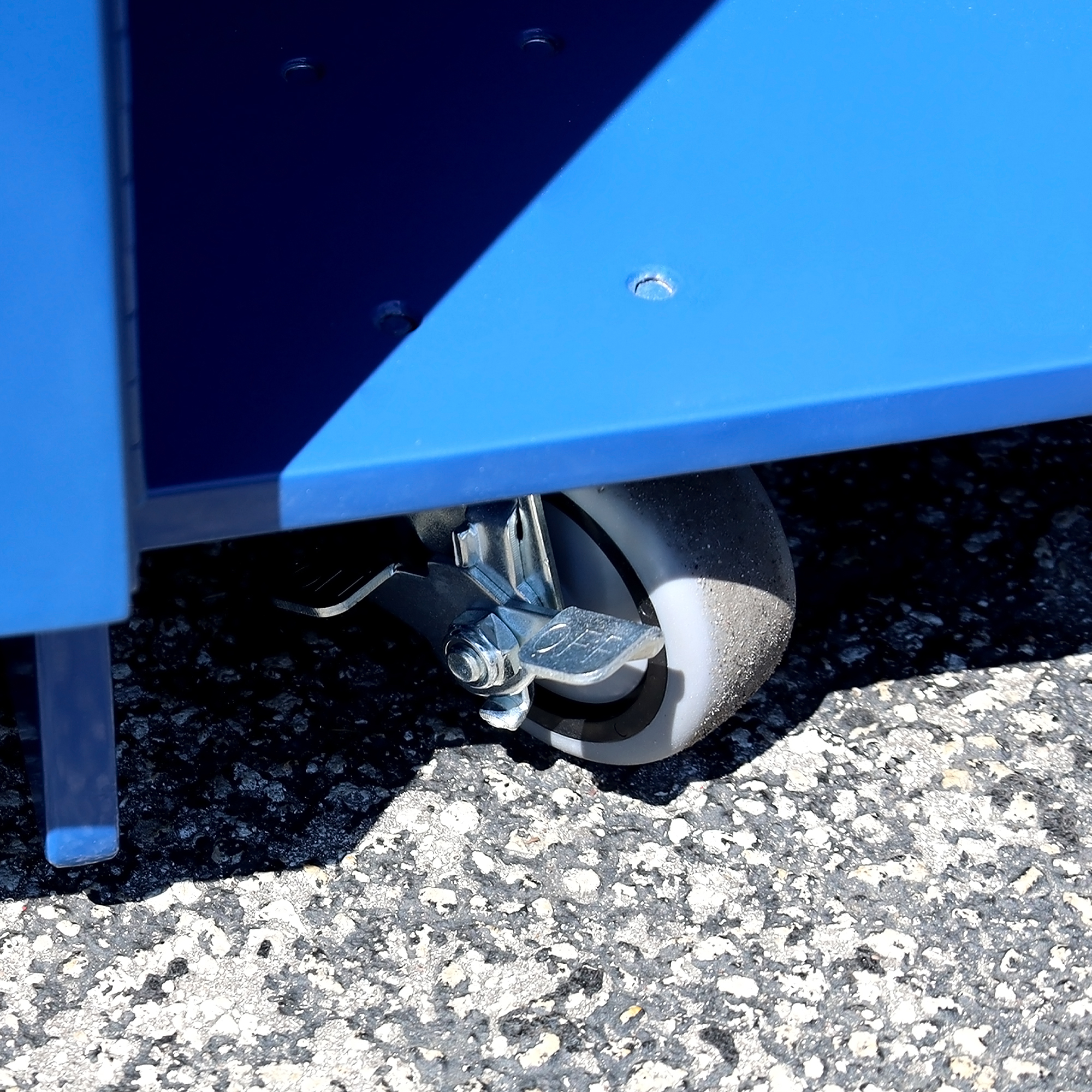 42-inch Valet & Host Desk in Blue Metal Powder-Coated Finish.