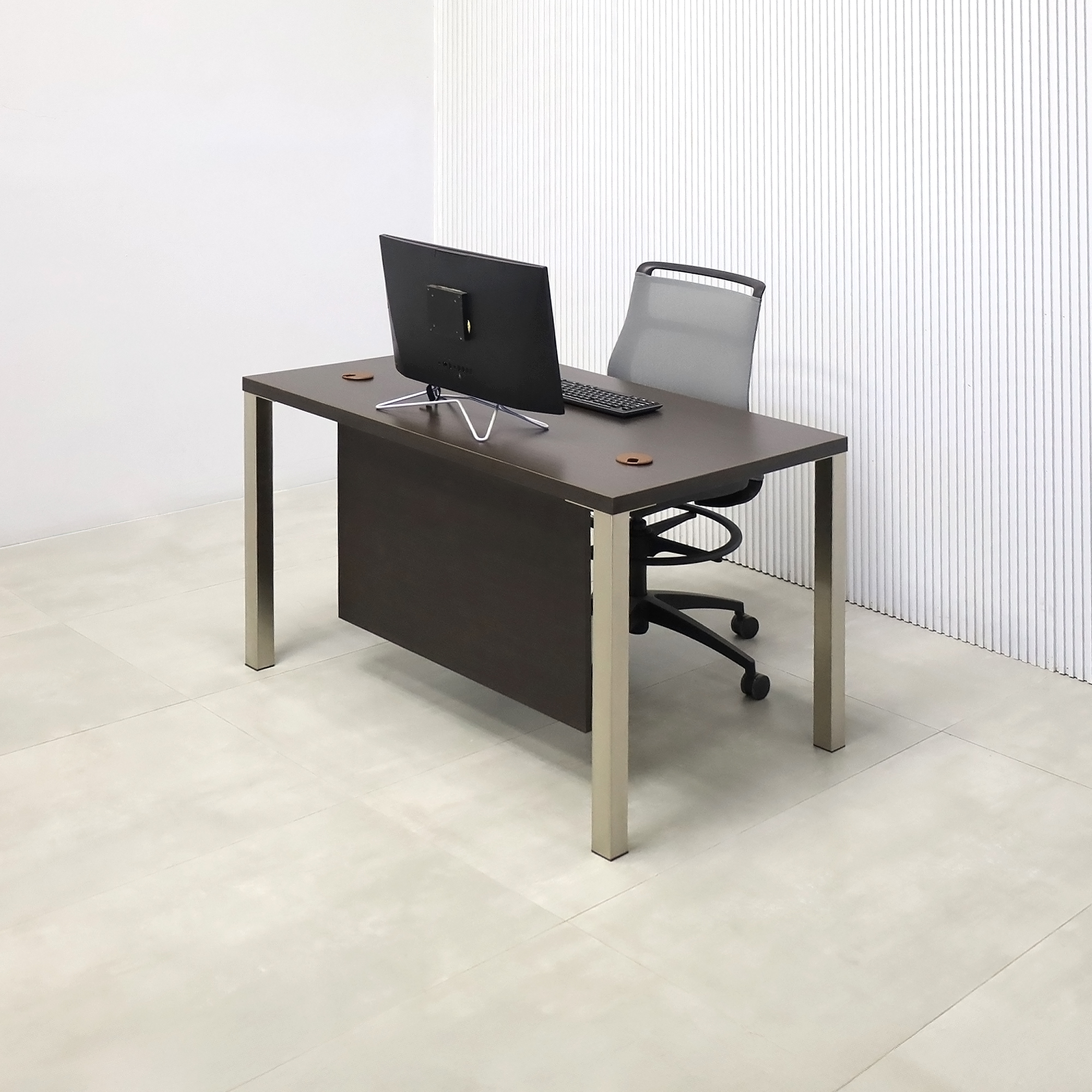 Dallas Straight Executive Desk with Ebony Recon Matte Laminate - 48 In. - Stock #76