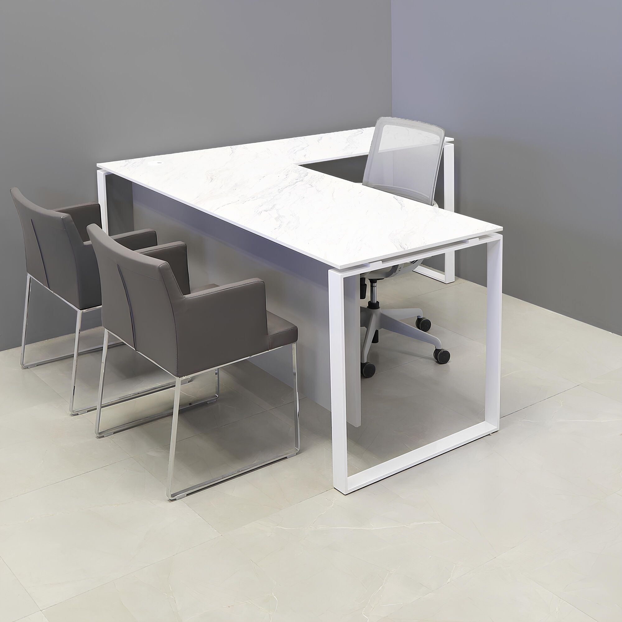Aspen L-Shape Executive Desk With Engineered Surface Top