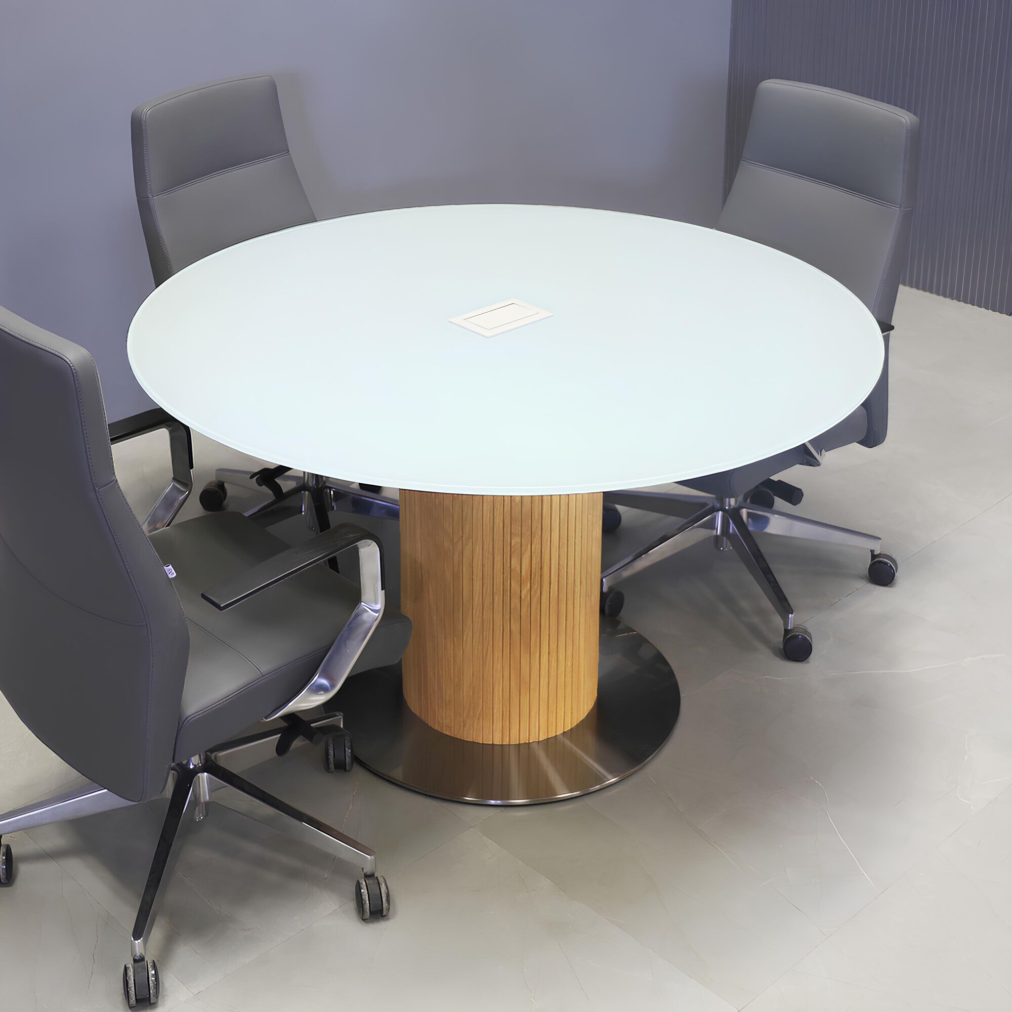 Omaha Round Conference Table with X3 Base