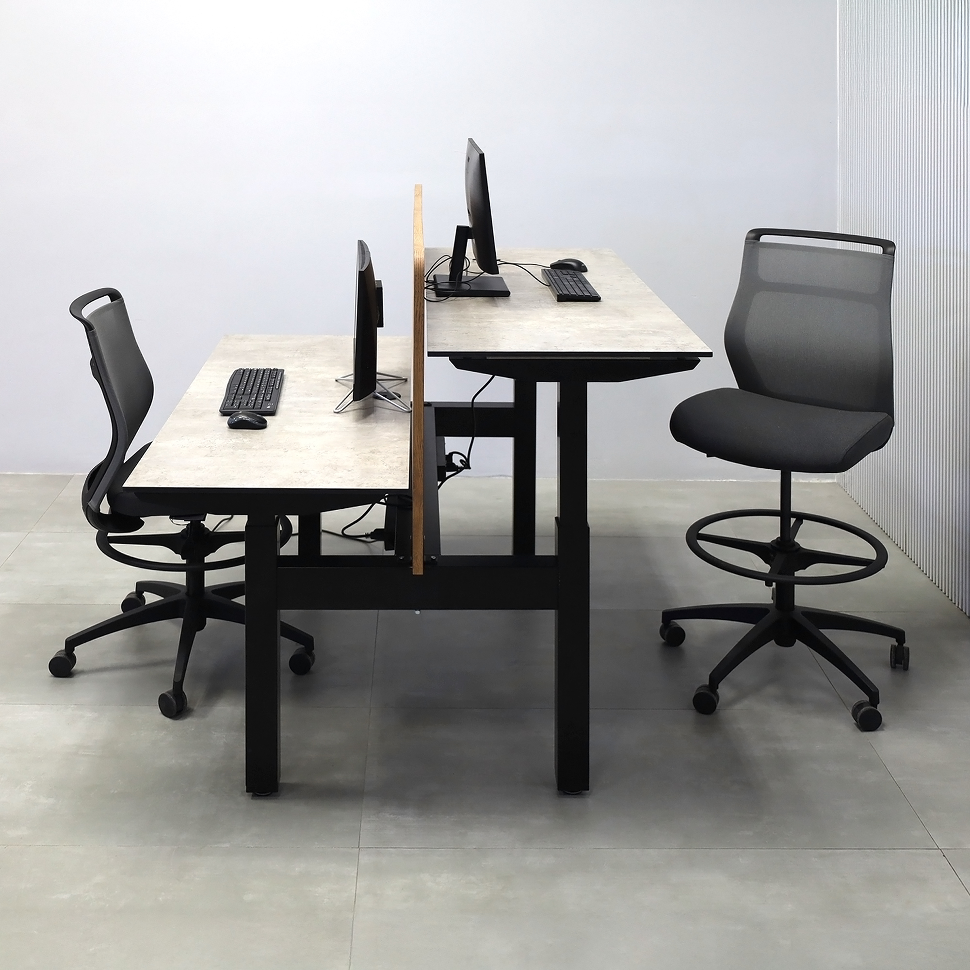 Knoxville Workstation with Industrial Concrete Engineered Surface Top - 60 In. - Stock #12