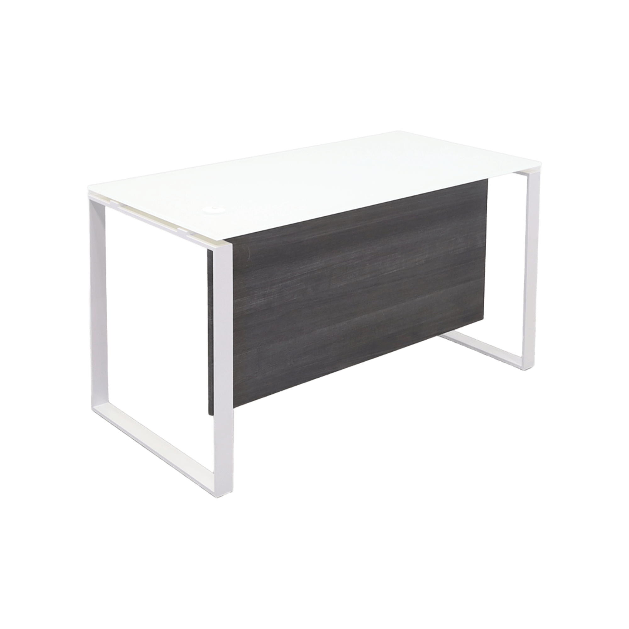 Aspen Straight Executive Desk With Tempered Glass Top