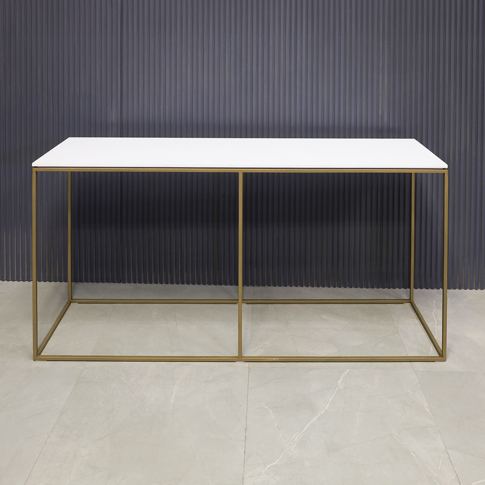 Aspen Console Table in White Solid Engineered Surface Top - 60 In. - Stock #38
