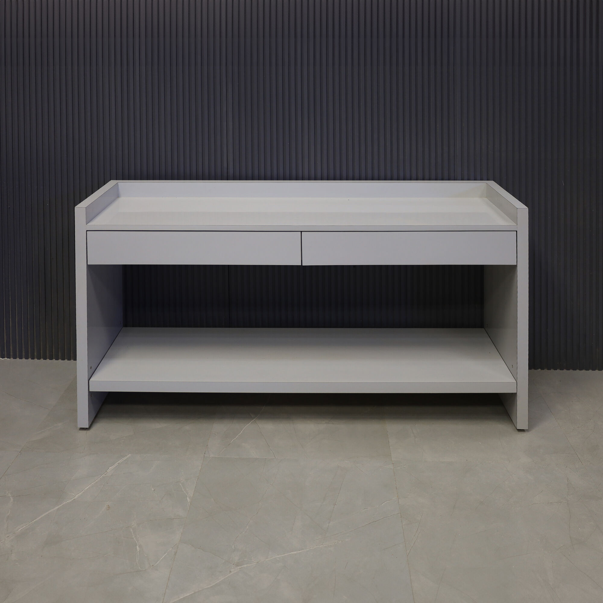 Avenue Console Table with Folkstone Gray Gloss Laminate Finish  - 60 In. - Stock #18
