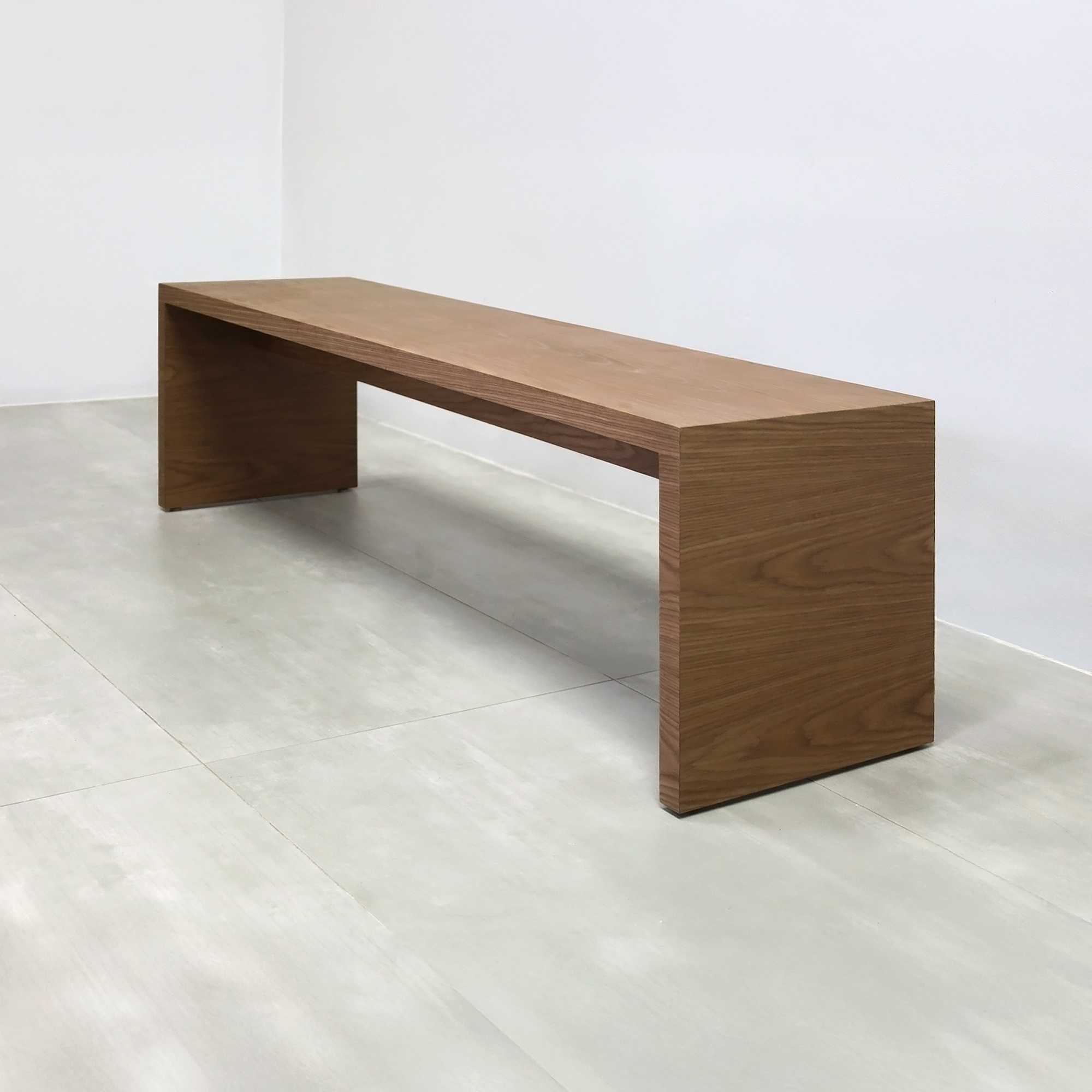 64-inch Astoria Bench with American Walnut Veneer finish.