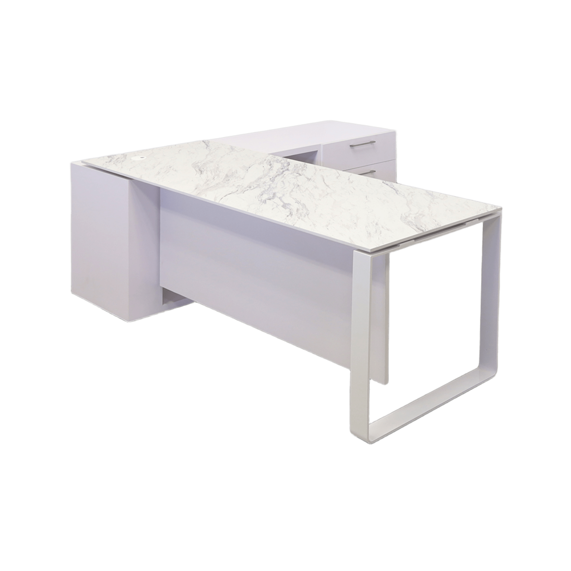 Aspen Executive Desk With Credenza and Engineered Surface Top