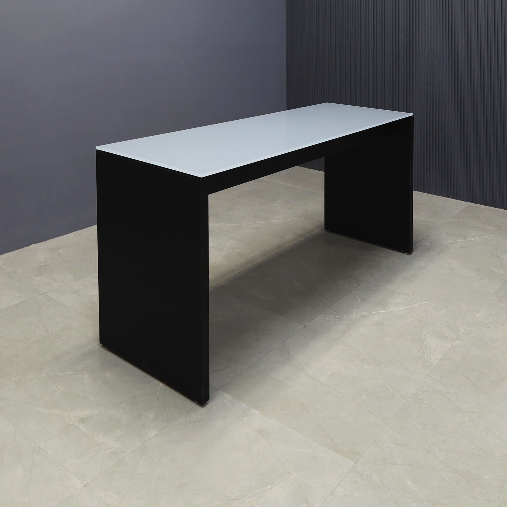 Ashville Bar Table in Gray Tempered Glass Top - 72 In. - Stock #23