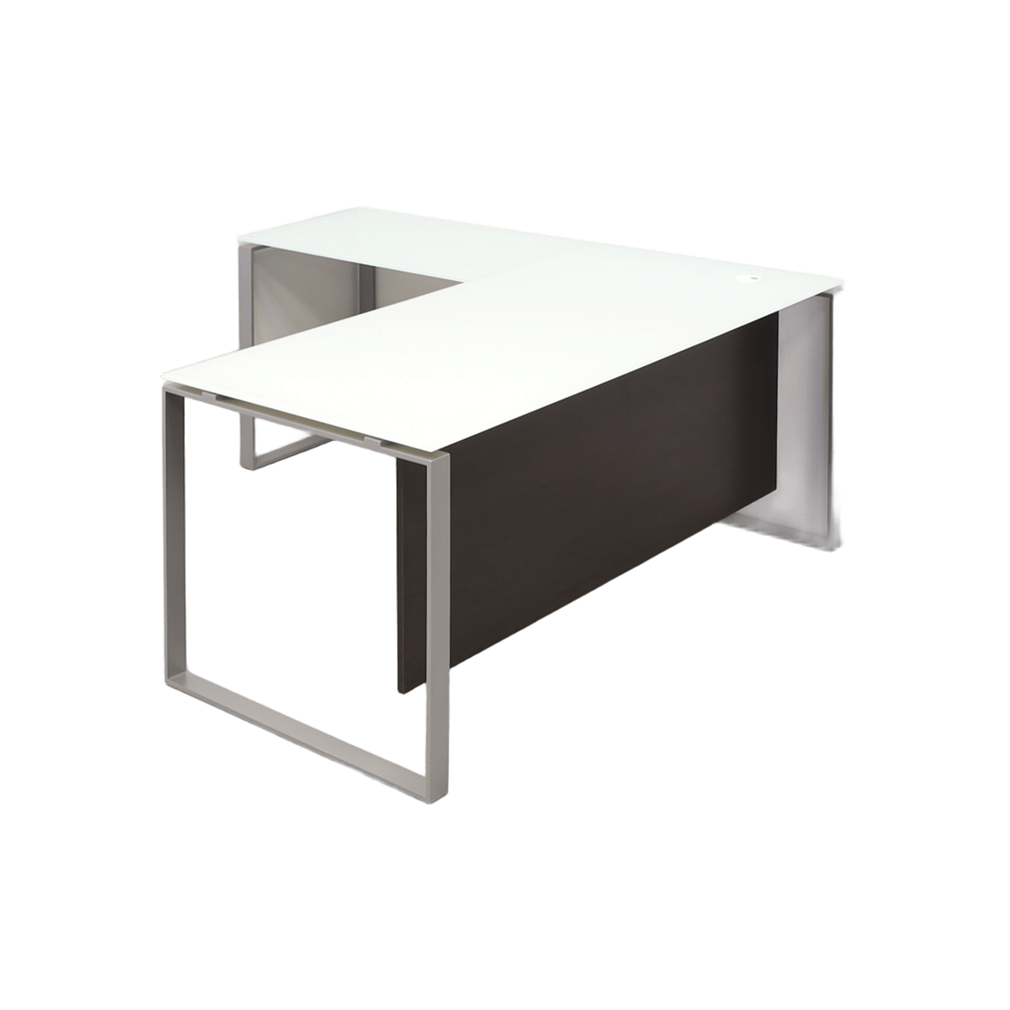 Aspen L-Shape Executive Desk With Tempered Glass Top