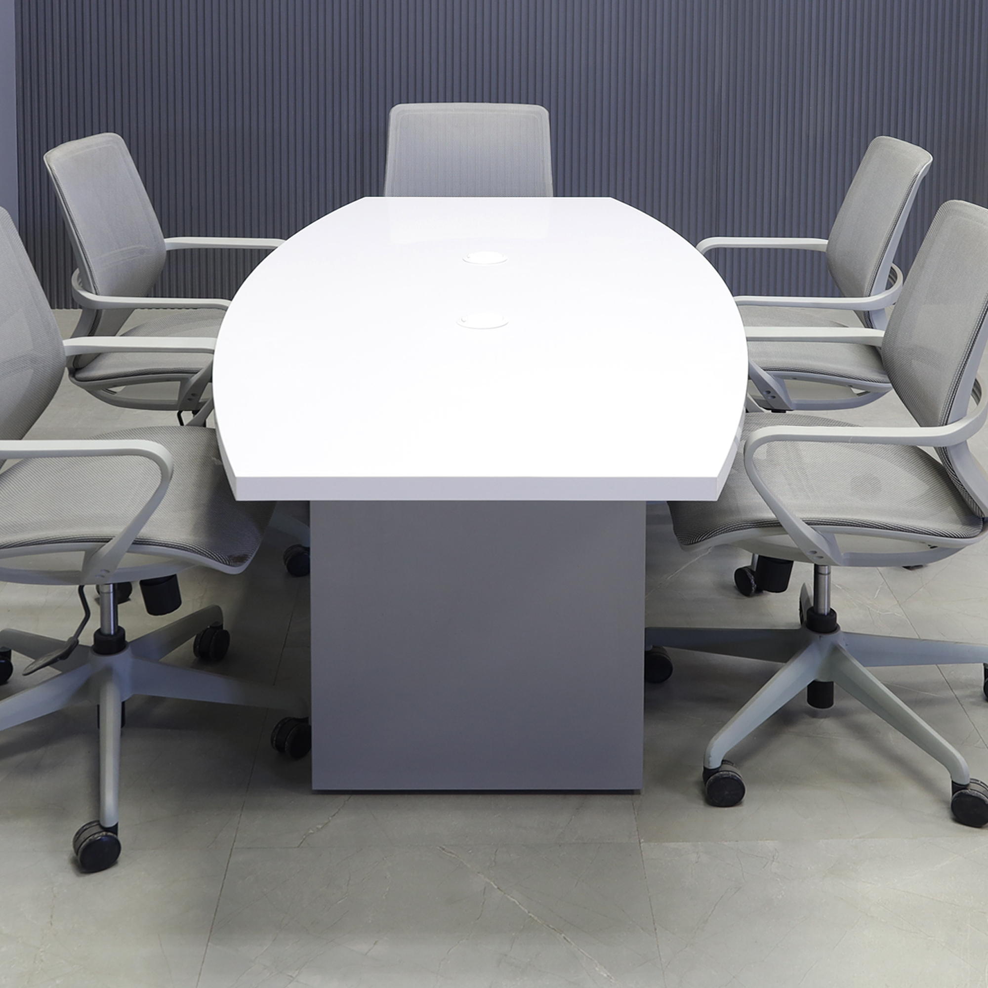 Newton Boat Shape Conference Table with Laminate Top and X1 Base