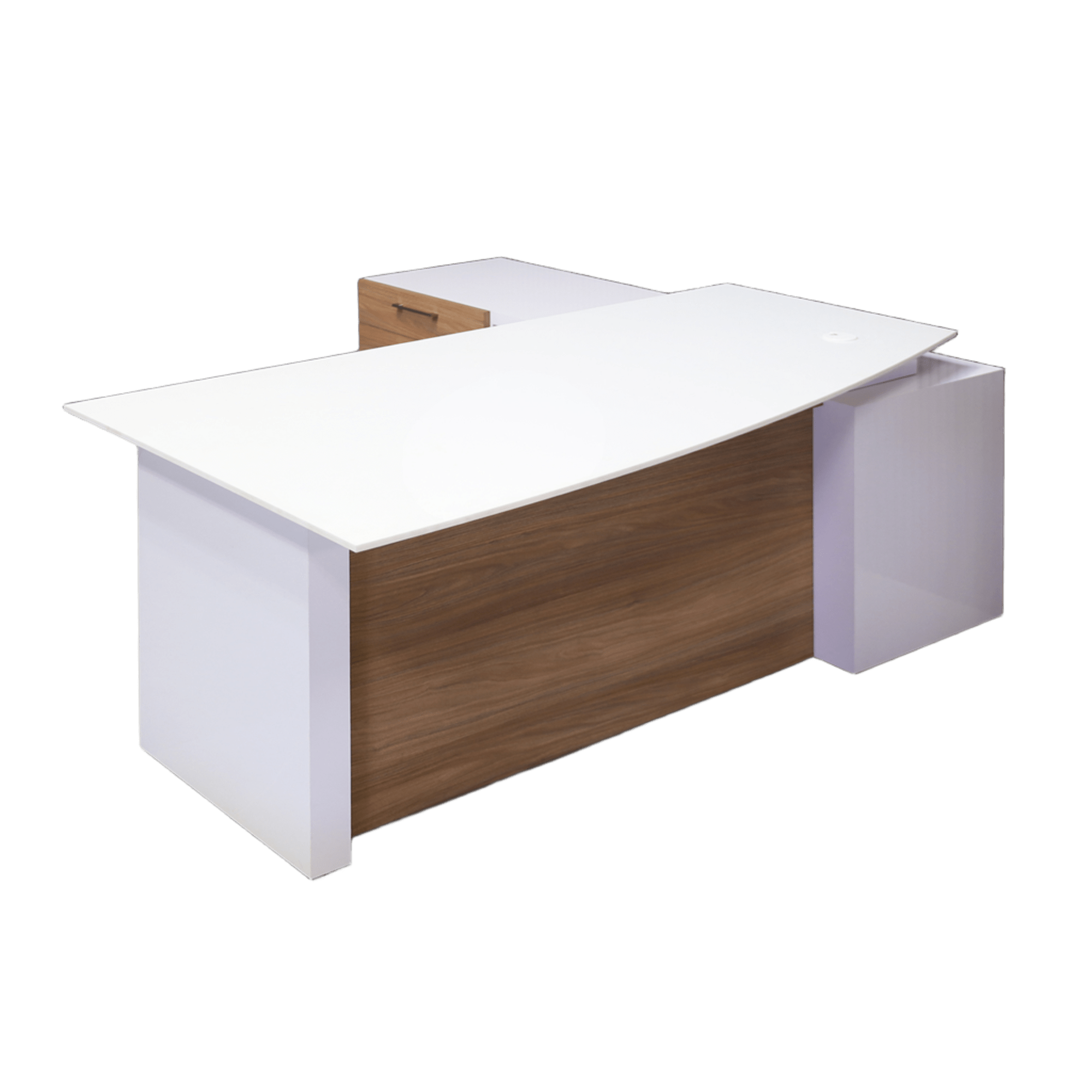 Avenue Curved Executive Desk With Credenza and Engineered Surface Top