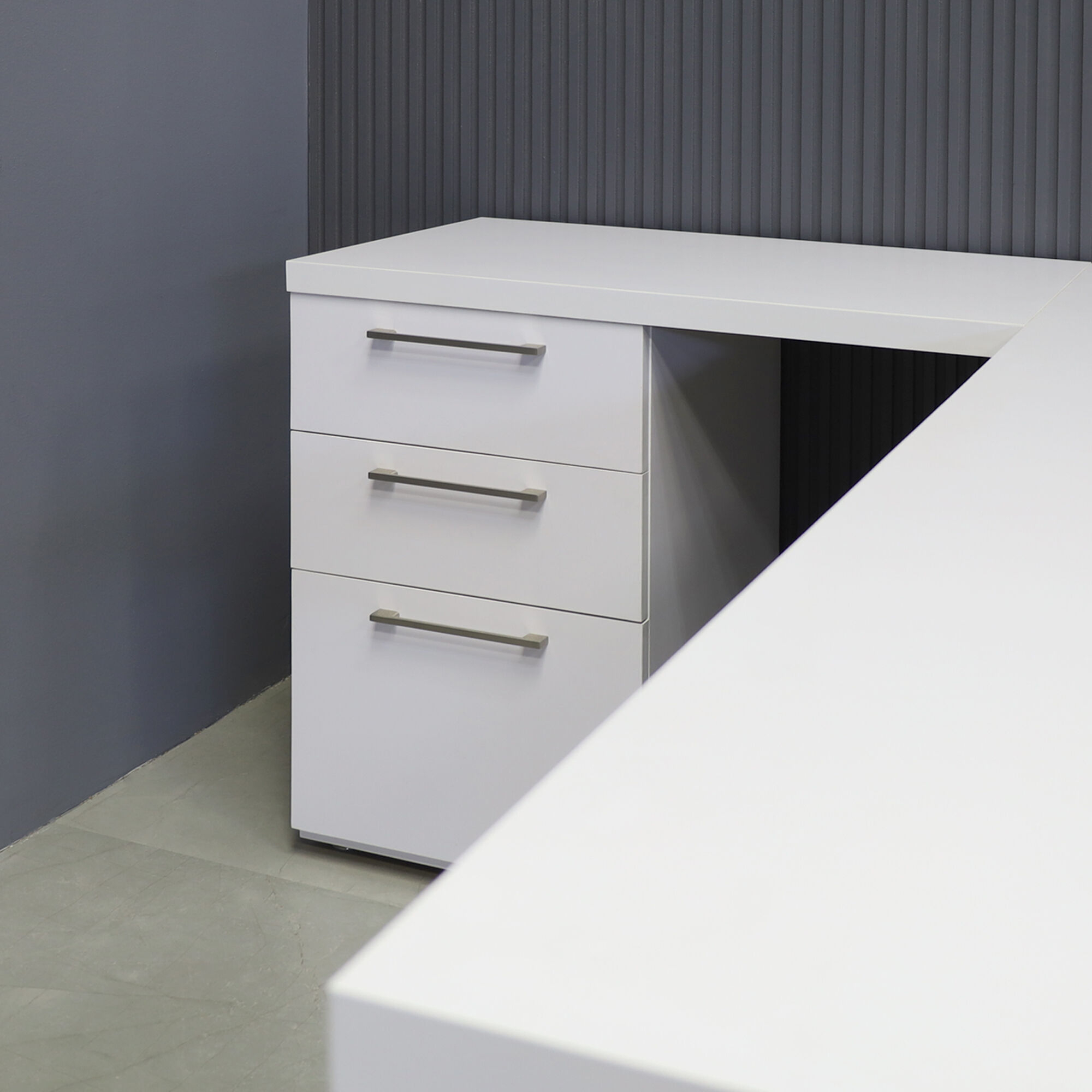 Dallas L-Shape Executive Desk With Cabinet and Laminate Top