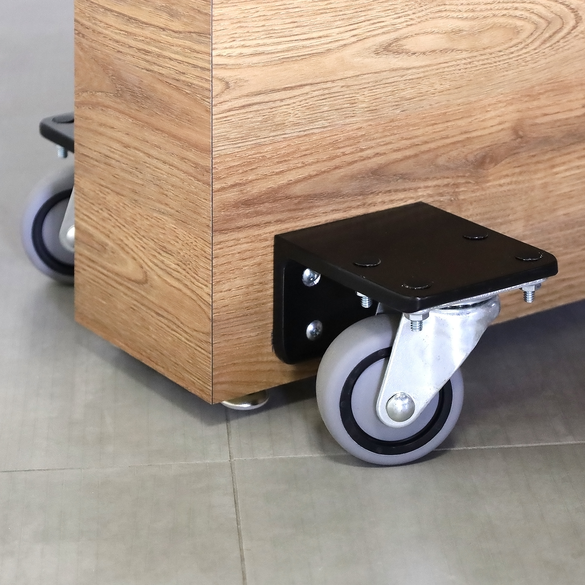 84-inch Detroit Custom Podcast Table in Spiced Chestnut Finish. (Special Bracket Lip with pre-installed D-Nuts)