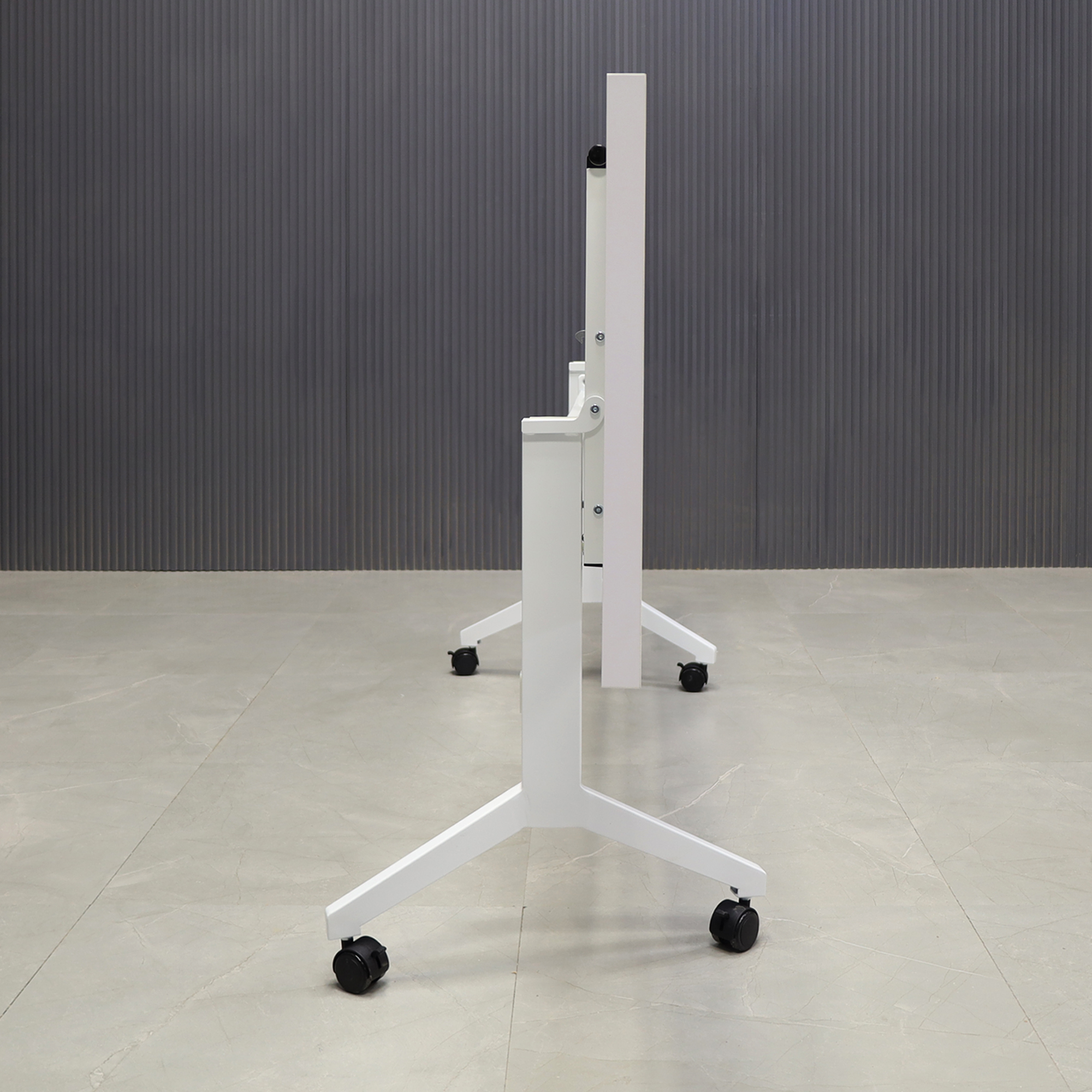 84-inch Westin Rectangular Training Table in white matte laminate top and white frame, shown here.