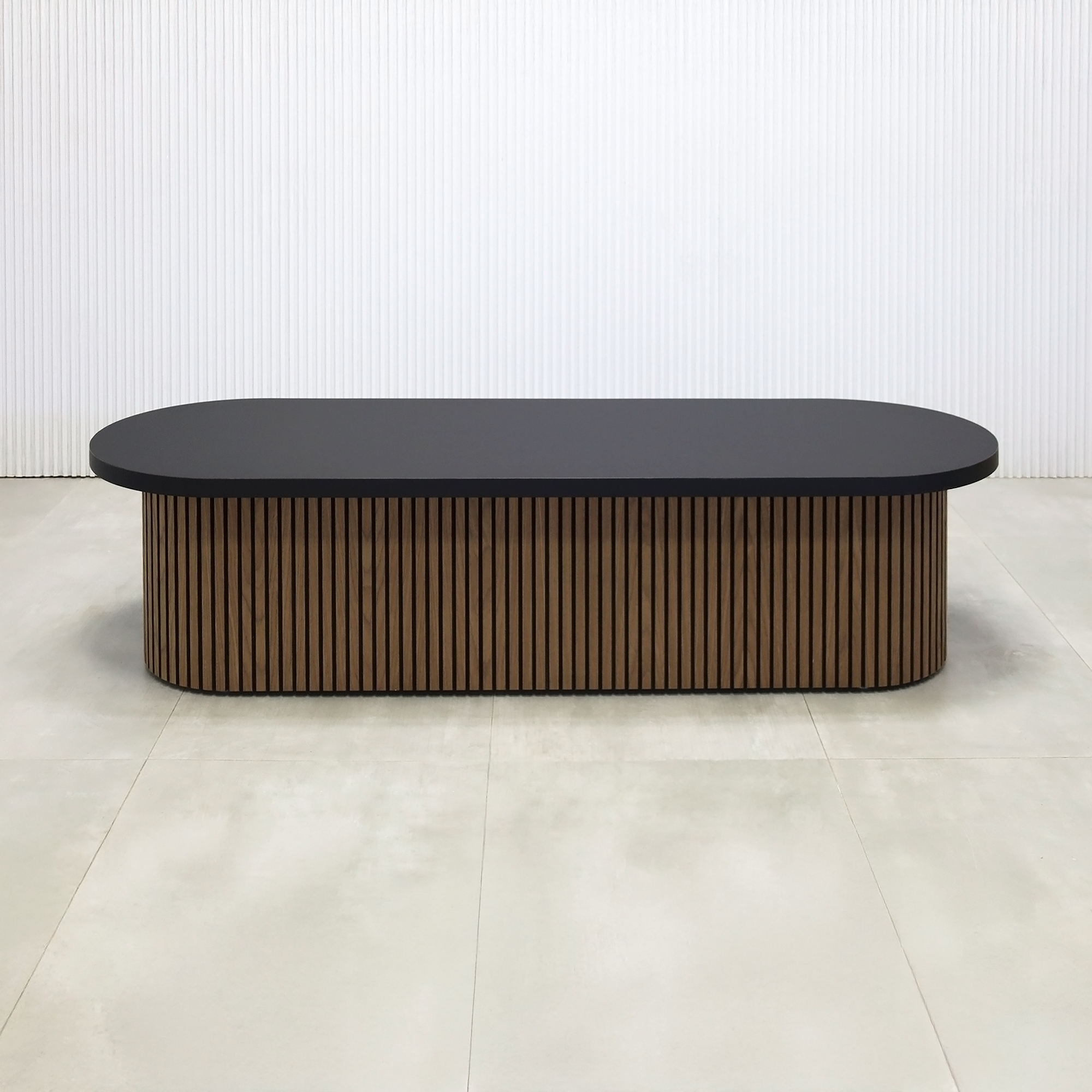 72-inch Key West Custom with Black Traceless Laminate top and American Walnut & Black Background base.