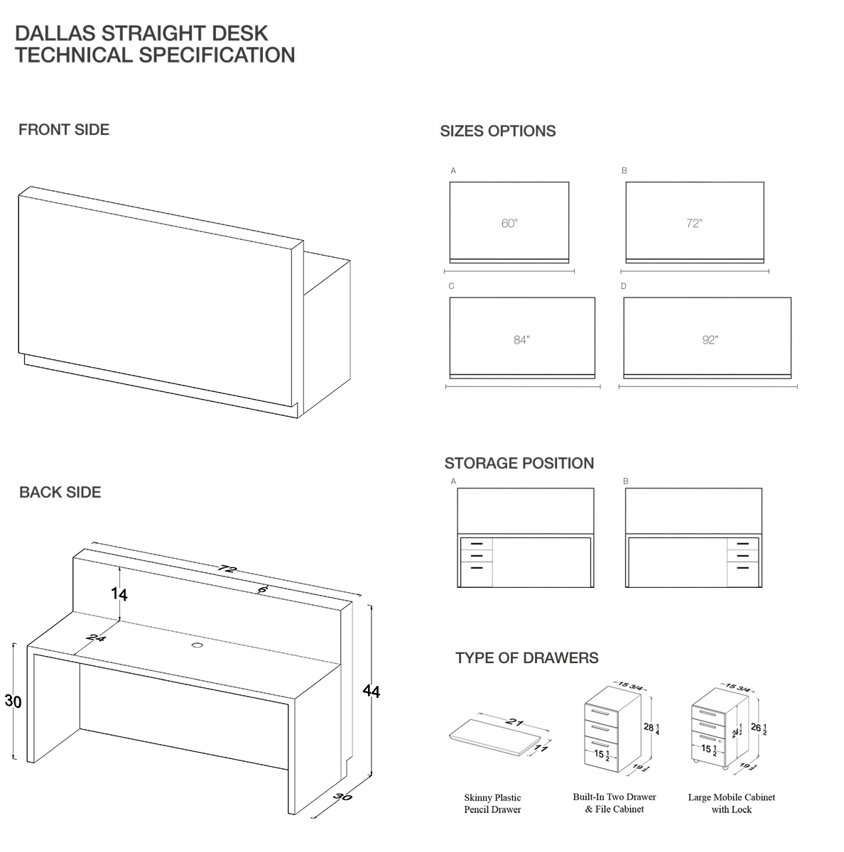 Dallas Straight Custom Reception Desk 