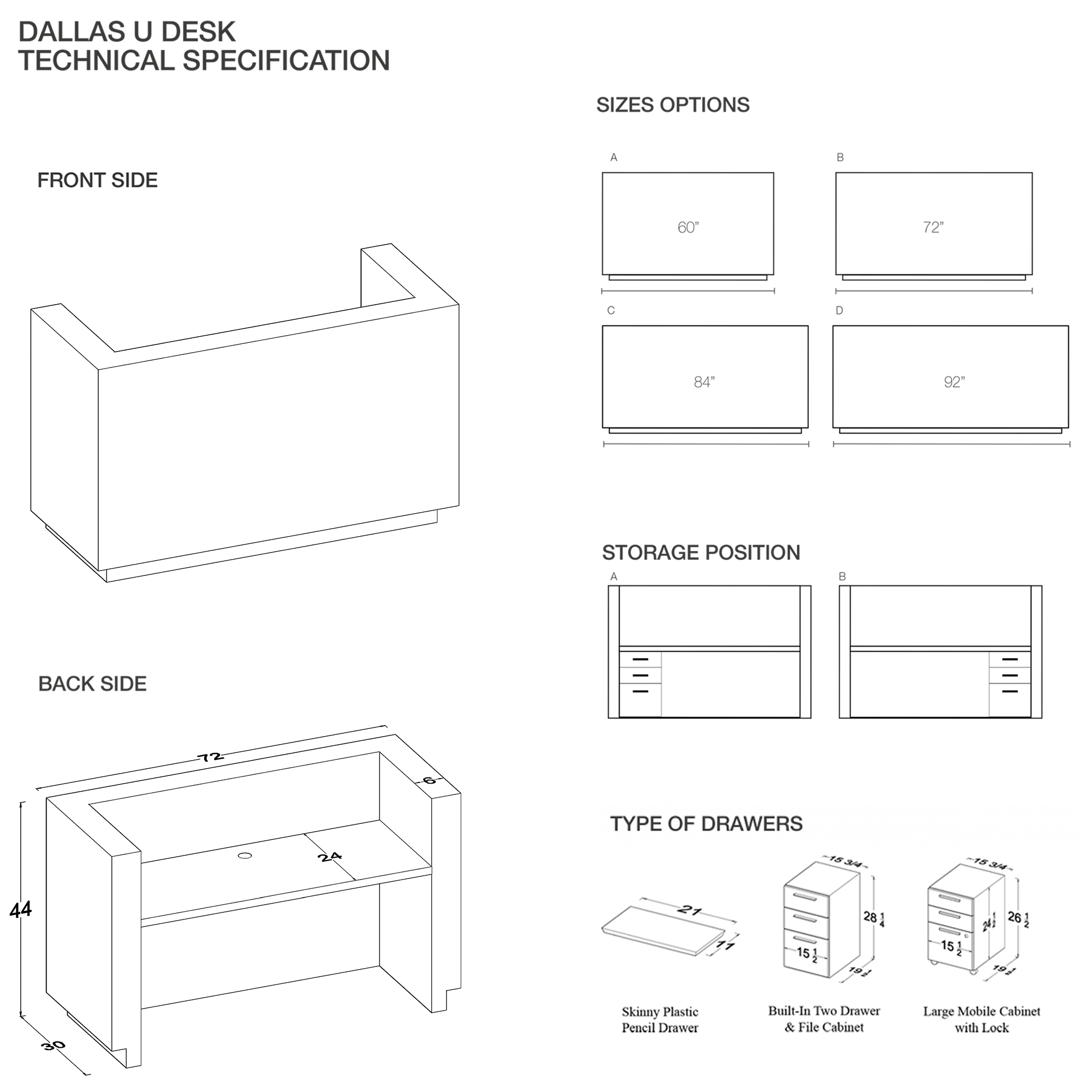 Dallas U-Shape Custom Reception Desk 