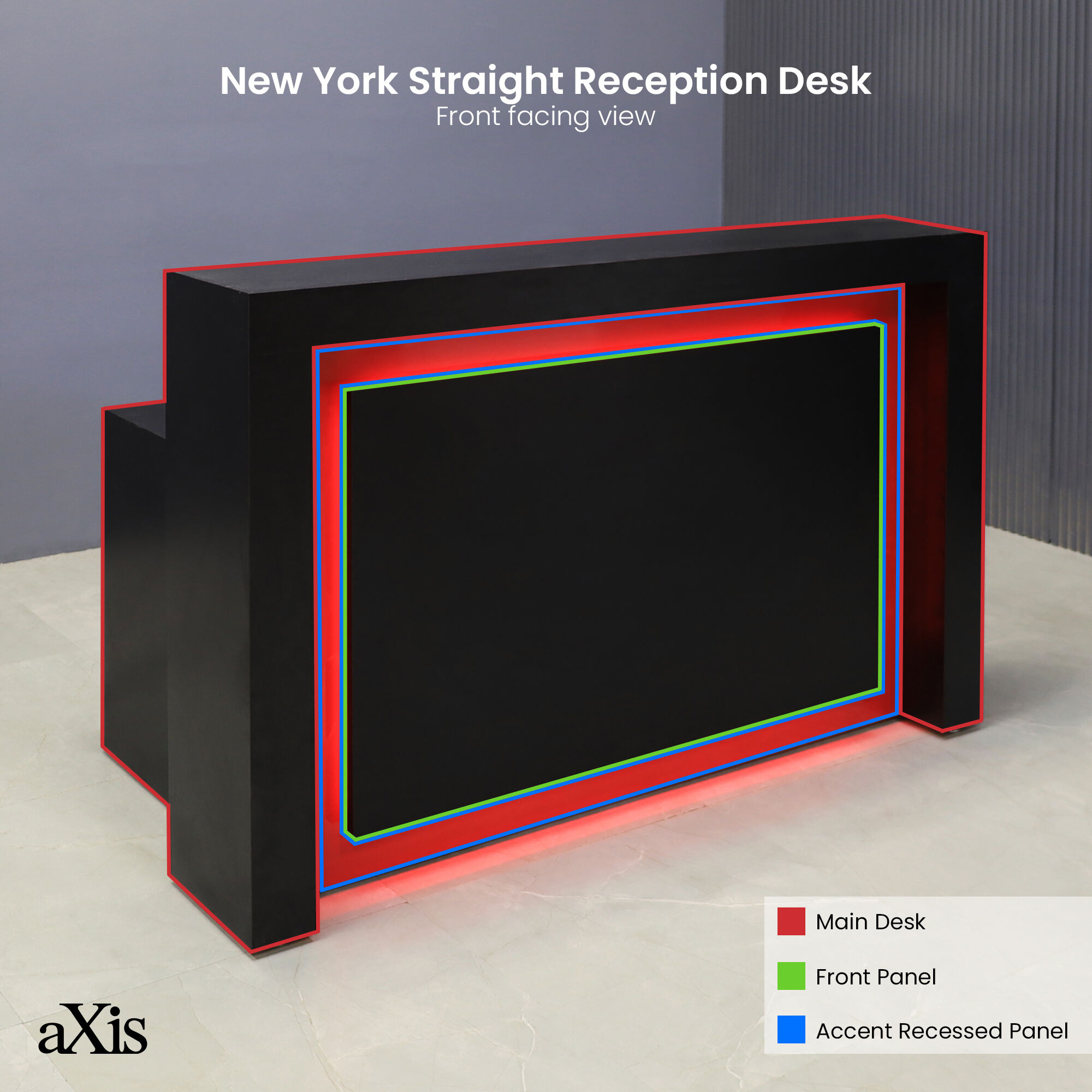 New York Straight Shape Custom Reception Desk