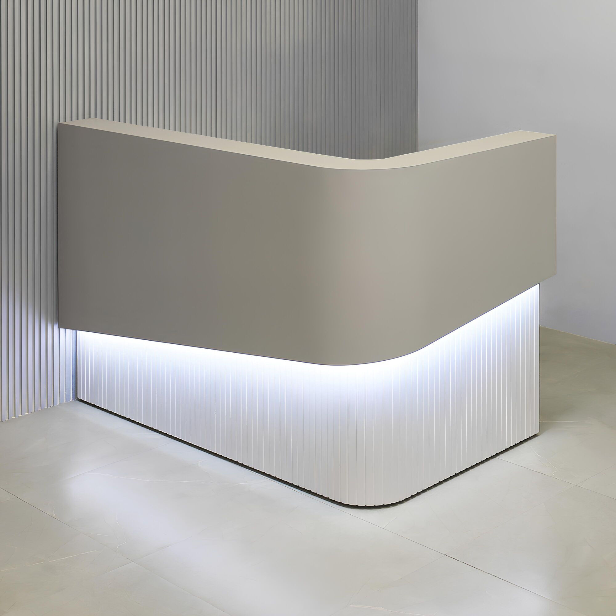 Nola L-Shape Curved Custom Reception Desk